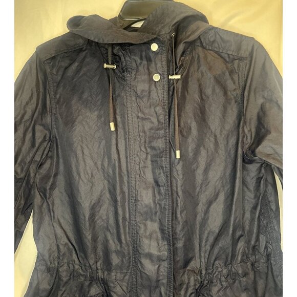 Talbots Women’s Navy Blue Full Zip Up Hooded Lightweight Jacket Sz Petite 10 - Picture 5 of 12